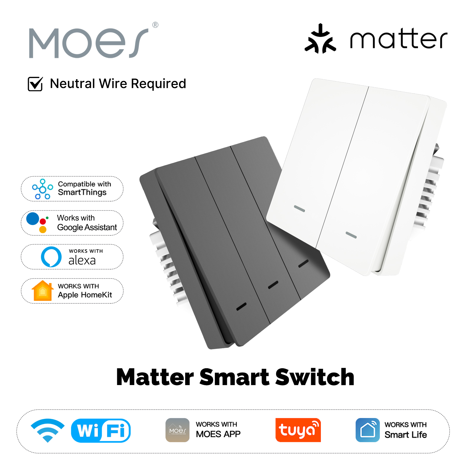 Diy Electronics Button - MOES Matter Tuya WiFi مفتاح الضوء