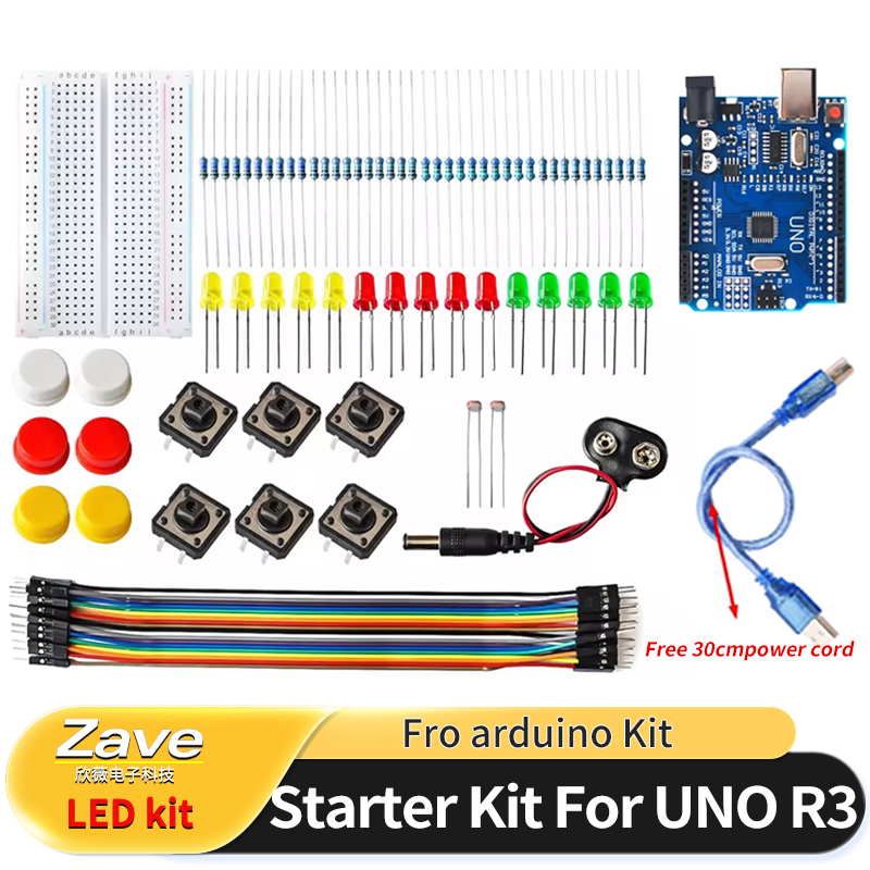 Arduino Uno Starter Kit - مجموعة أدوات الالكترونيات الذكية لزر سلك