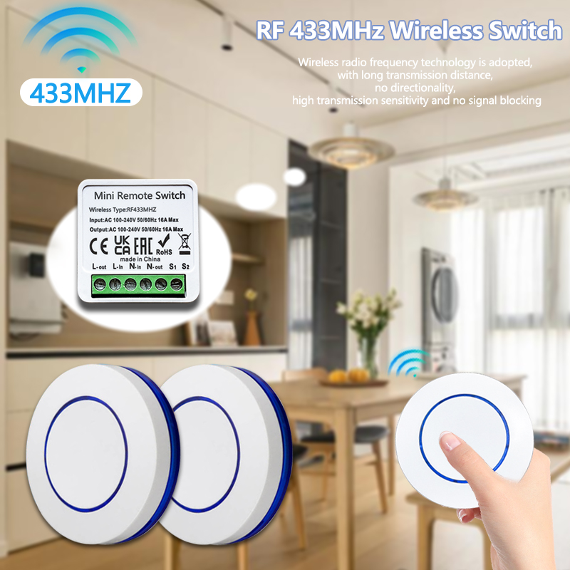 مفتاح إضاءة لاسلكي 433 هرتز مع - مراجعة Diy Electronics Button وسعره