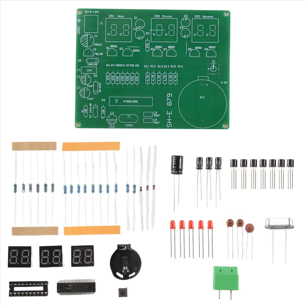 A003 AT89C2051 6 شاشة LED رقمي - مراجعة Diy Electronics Flux وسعره